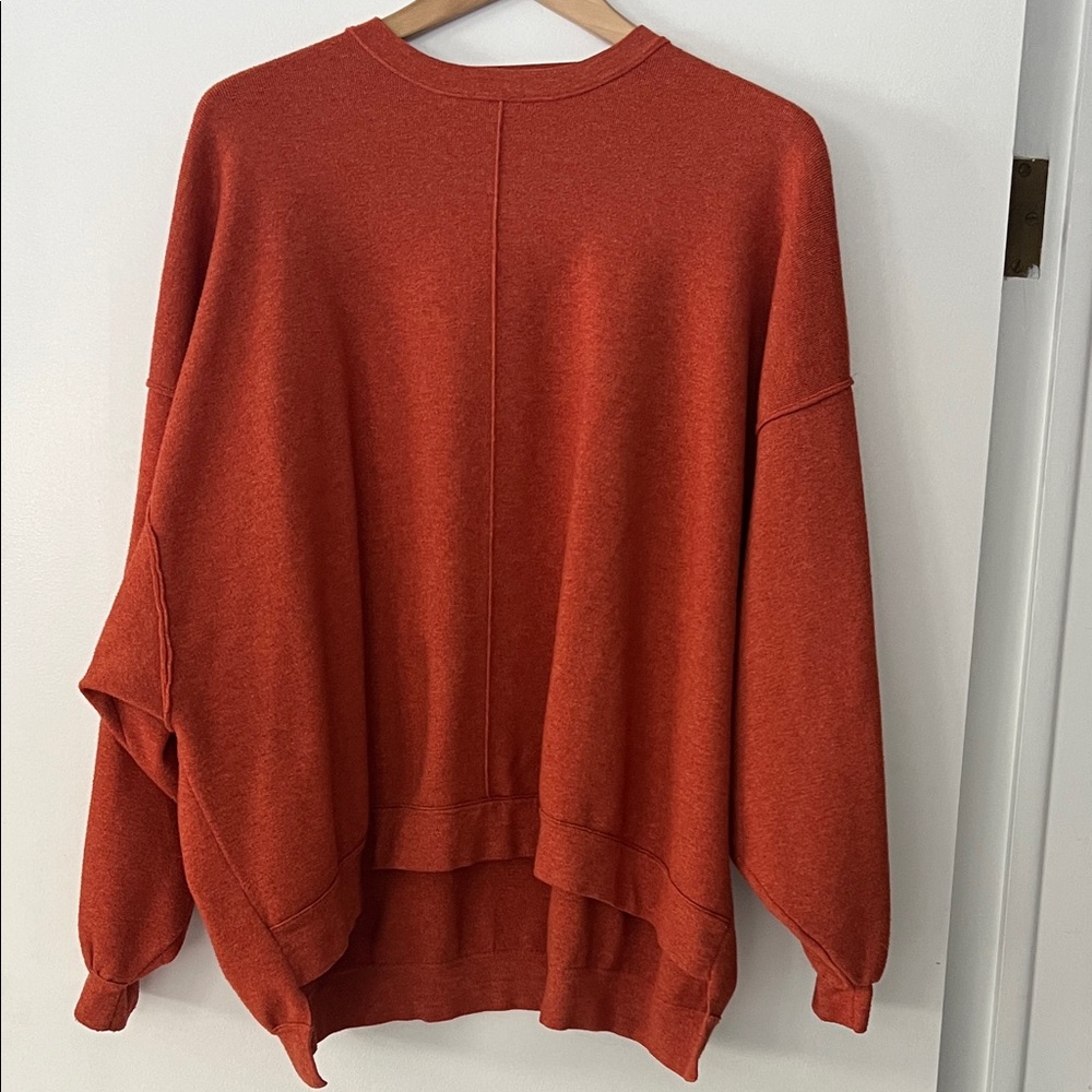 Free People Vibrant Orange Crew Neck Sweater